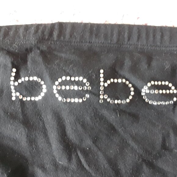 Vintage 90s bebe Tube Top Rhinestone Logo L - Picture 3 of 7